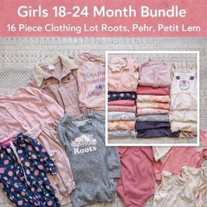Toddler Girls 18-24 Month Bundle 16 Piece Clothing Lot Roots, Pehr, Petit Lem